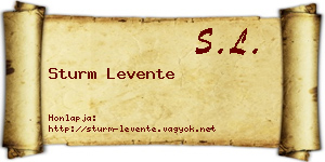 Sturm Levente névjegykártya
